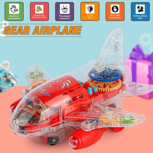 Image of Zest 4 Toyz Musical Aeroplane Toy for Kids with Lights & Sound Toy Bump & Go Action Gear Plane Toy Musical Toy for Kids Toys for Boys & Girls (Pack of 1) Battery Included