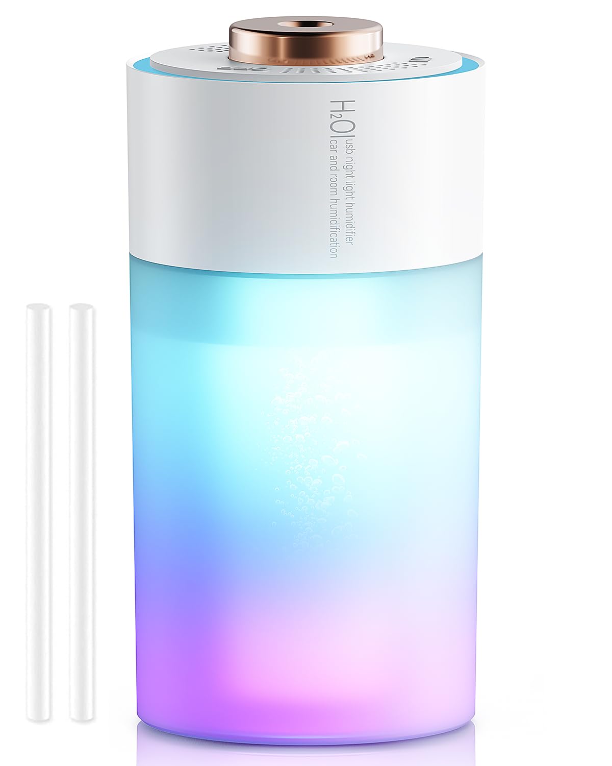 【76%OFF】【599円】 GEKIAN Type-C式 除菌 大容量380ML 7色LED 超音波式 卓上加湿器