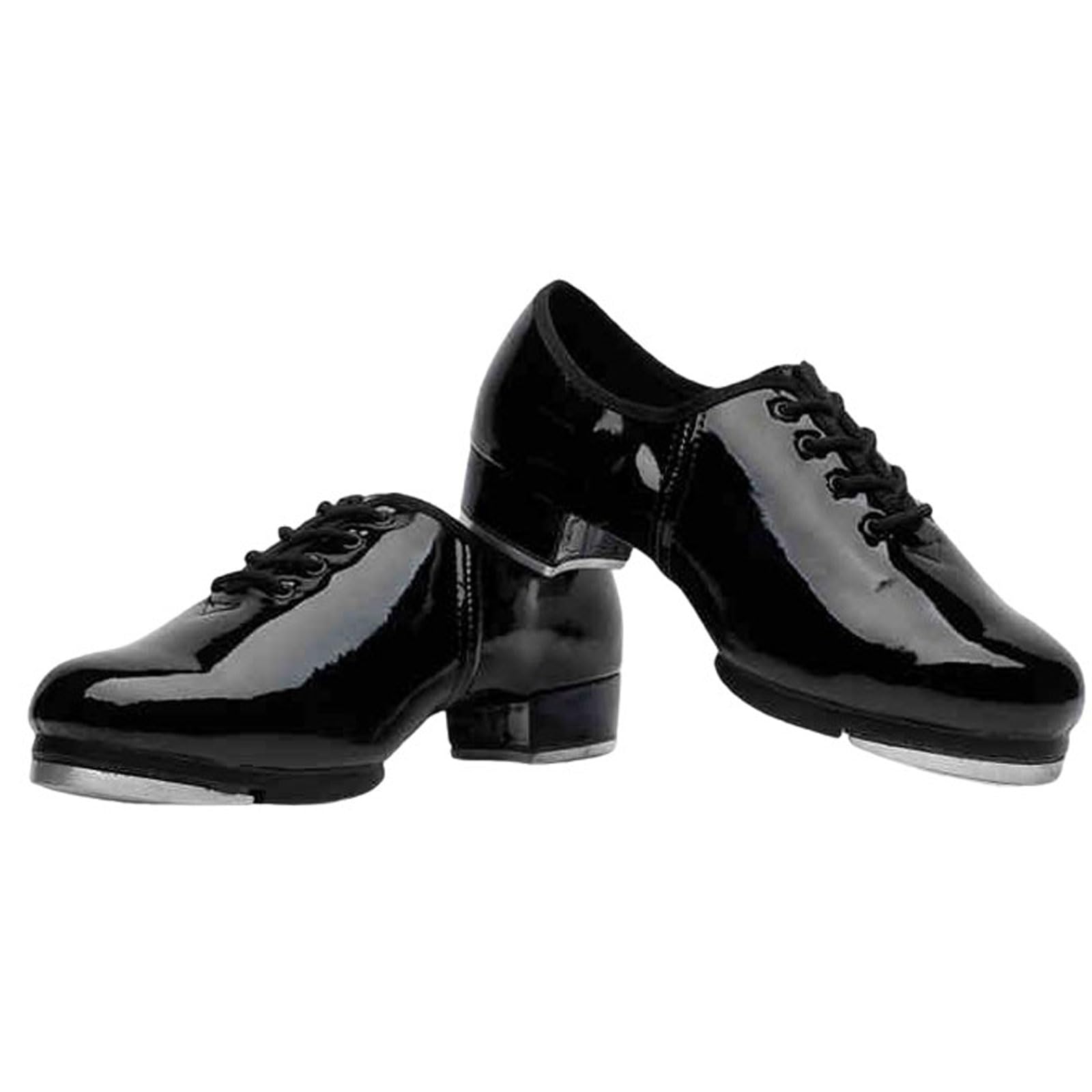 Zenithuxe Tap Dance Shoes.Men’s Tap Shoes.Women’s Tap Shoes.Tie Up Jazz Tap Dance Shoe