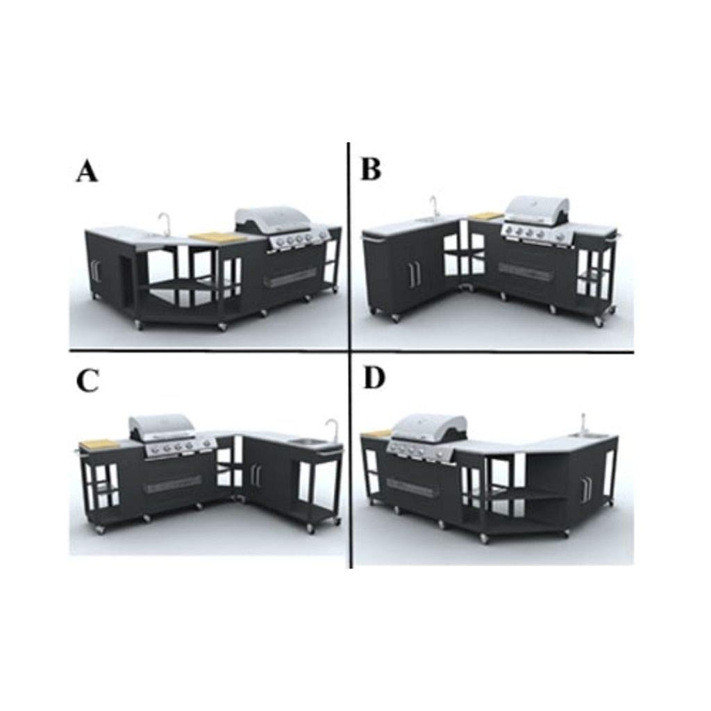 VidaXL 40428 Barbecue Zona cottura Gas Nero, Acciaio inossidabile barbecue e bistecchiera