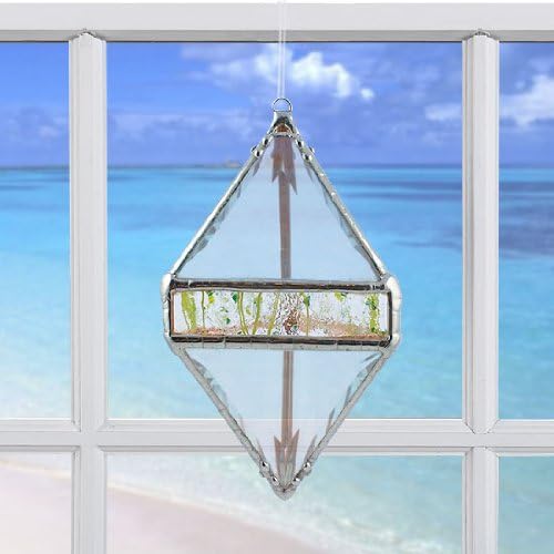Rainbow Water Prism (Double Pyramid Spring Green Rainbow Maker) Glass Crystal Suncatcher