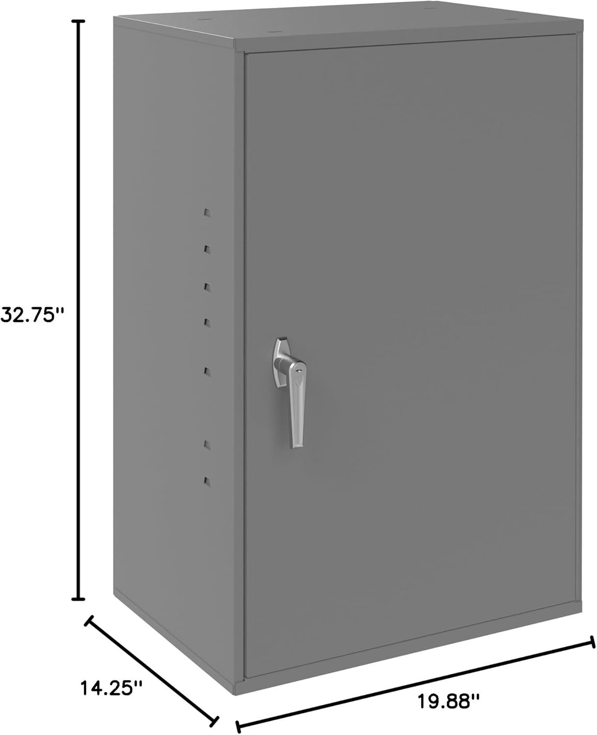 Durham 056-95 Gray Cold Rolled Steel Utility Cabinet, 19-7/8" Width x 32-3/4" Height x 14-1/4" Depth, 2 Shelves