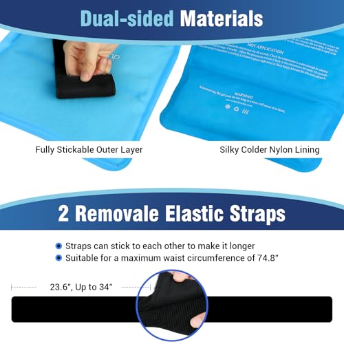 Comfytemp Ice Packs for Injuries Reusable Gel for Shoulder Back Knee Pain Relief, Arthritis with Instant Hot Cold Compress, Large Ice Pad, 2 Straps, 10.5"x14.5" - Thumbnail 5