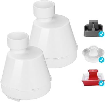 2 Pack Filter Housing Replacement for Ceramic Pagoda, 1/2 Gallon, 1 Gallon, 2 Gallon, Butterfly, Avalon, Seascape, Sedona, Seaside and Creekside Pet Fountains
