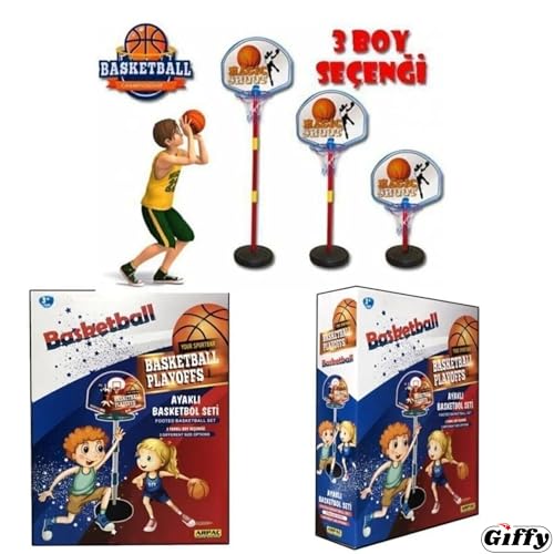 Giffy/Ayaklı Büyük Boy Basketbol Potası 120cm Portatif Basketbol Pota Ayarlanabilir Boy