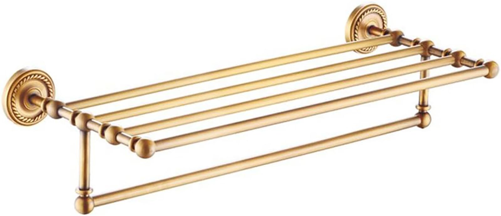 Liubooz Brass Antique Towel Rack Retro Bathroom Towel Shelf Bath Towel Rail Brushed Towel Rails Wall Mount Bath Towel Rack Towel Rack For Bathroom Length: 60Cm