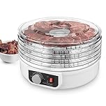 NutriChef Food Dehydrator Machine | Dehydrate Beef Jerky, Meat, Mushrooms, Fruits & Vegetables | Great For Home Use | Uses High-Heat Circulation for Even Dehydration | 5 Easy to Clean Trays | White