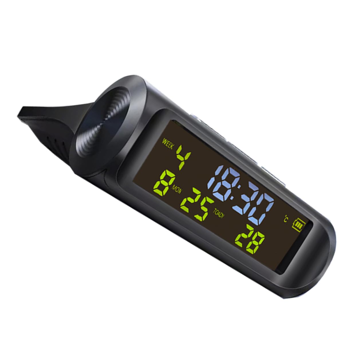 PLAFOPE Reloj Digital para Coche de Salpicadero Termómetro Solar Automático Medidor de Temperatura Reloj Multifuncional para Salpicadero de Coche