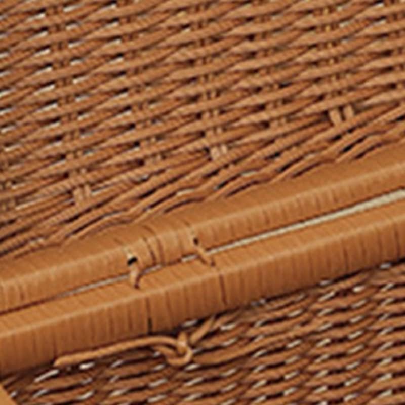 Woven Storage Basket, Panier Osier Wicker Basket with Lid Rattan Basket for Outdoor Woven Picnic Box Photo Props Home Decor(M-Primary Color)