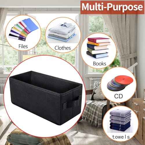 Image of UENTIP CD Storage Box - Pack of 2 CD Case Holder,For Home Car Travel Office | CD Organizer - 13.2 inch x 5.9 inch x 5.3 inch, Hard Non-Woven Fabric, Holds 60 Full Jewel Case CDs,120 Slim Case CDs,or 330 Sleeved CDs