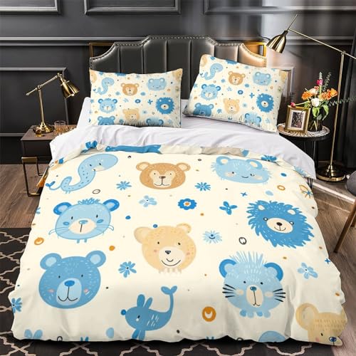 Housse de couette ours 3D avec fermeture éclair pratique pour lit King 220x240cm - 4