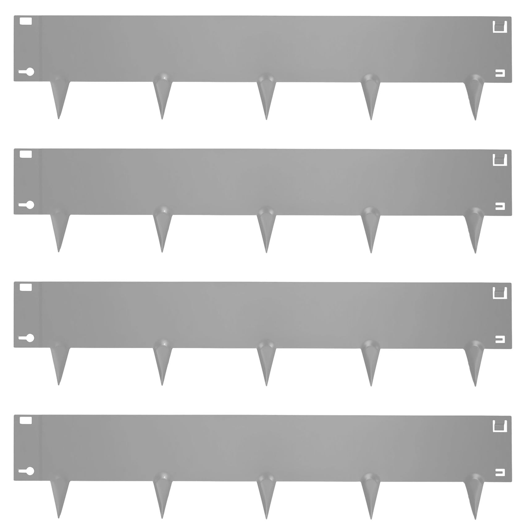 The Fellie Lawn Edging, Galvanised Steel Garden Border Edging Flexible Rustproof Landscaping Flowerbed Pathway Edge, Lawn Edging 1.06m Long & 24cm High (16cm Face Height), 4 Pack Grey