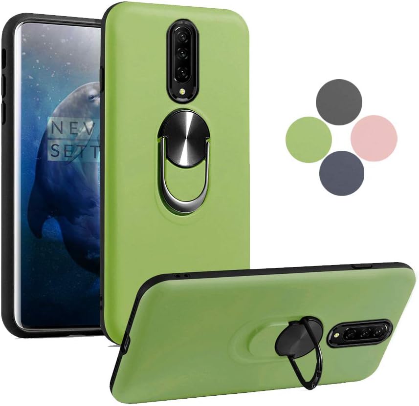 Compatible with Oneplus 7 Pro Case 360° Adjustable Ring Kickstand [Fit Magnetic Car Mount] Hybrid Heavy Duty Shockproof Bumper Cover for OnePlus 7 Pro 6.7 inch(Green)