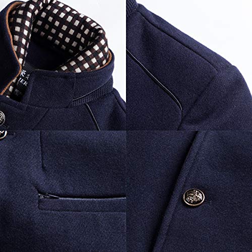 PRIJOUHE Men's Wool Coat Winter Coat Slim Medium Long Coats Overcoat Male2