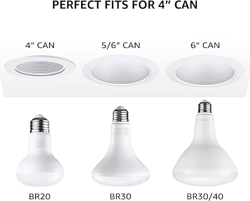 Miniatura 5 de TORCHSTAR Bombillas LED BR20, luz de inundación para interiores R20, regulable, 7.5 W (50 W equivalente), UL y Energy Star, luz diurna de 5000 K,