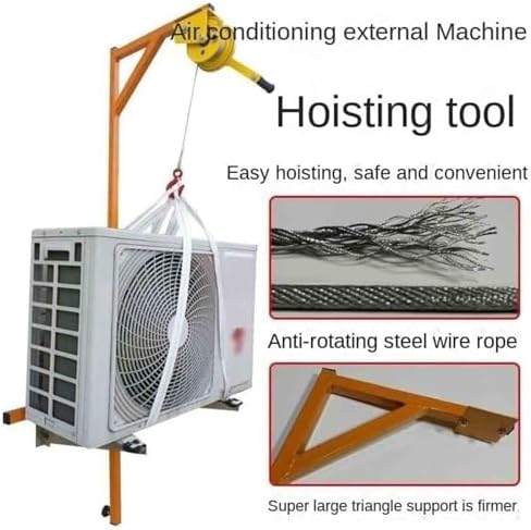 Portable Manual Winch Hoist Lifting Tool for Air Conditioning Systems - 300kg Capacity Detachable Easy Outdoor Installation Ideal for Professionals and DIY Projects