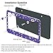OTOSTAR 7 Row Pure Handmade Waterproof Bling Bling Rhinestones Stainless Steel Metal License Plate Frame 2 Holes with Matching Screws Caps (Dark Purple)