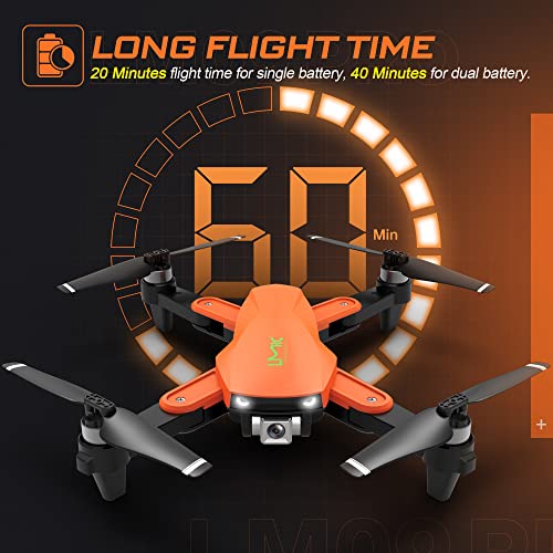 Gps Drone With Camera For Adults 4K Uhd, Brushless Motor, Gps Auto Return, 5Ghz Fpv Rc Quadcopter Auto Return Home, Altitude Hold, Follow Me, Custom Flight Path, Easy For Beginner, 3 Batteries And Carrying Bag, Orange #TOP2