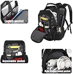 Large Laptop Backpack for Men, 17 Inch Computer Compartment Business Traveling Bookbag with USB Charging Port, Waterproof, TSA Friendly College High School 40L