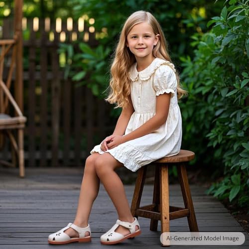 Image of Felix & Flora Toddler Girls Sandals Soft Rubber Princess Flat Shoes Flower Girl Shoes