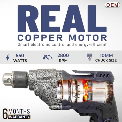 Image of OEM Professional Drill Machine 10mm Reverse /Forward With Speed Control Heavy 550 WATT with 6 MONTHS WARRANTY | Full Copper Motor | Low Speed Stability