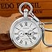 Imagen de Tiong Reloj de bolsillo mecánico de acero inoxidable con diseño de Londres y cobre vintage grabado a mano para hombre