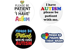 Please be Patient I Have Autism Pin - Autism Awareness Button (4 Pack) SET ONE