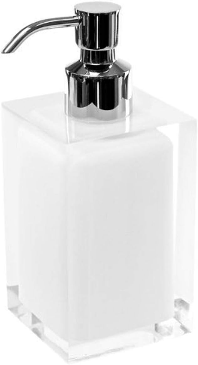 Gedy Rainbow Square Countertop Soap Dispenser, White