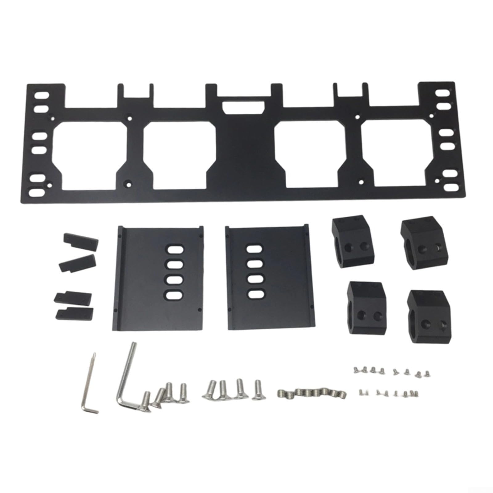 Placa de montaje para cajas de herramientas delanteras, hierro, con cerradura, instalación rápida, espacio de almacenamiento para taller (negro)