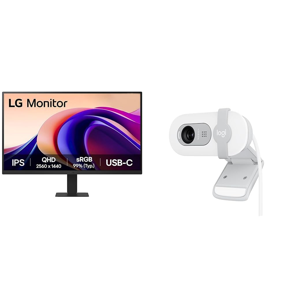 LG 27U631A IPS QHD (2560x1440) Monitor, 27 Inch, 100Hz, sRGB 99% (Typ.), HDR10, USB-C with PD 15W, HDMI, 3 Side Virtual Borderless, Head Phone Out + Logitech Brio 100 Full HD 1080P Webcam-image-14