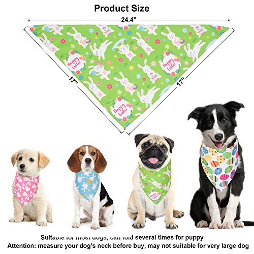 Adoggygo 4 pack easter dog bandana triangle dog scarf rabbit easter egg pattern pet bandana for small medium dogs pets 5 Adoggygo 4 pack easter dog bandana triangle dog scarf rabbit easter egg pattern pet bandana for small medium dogs pets - image 6