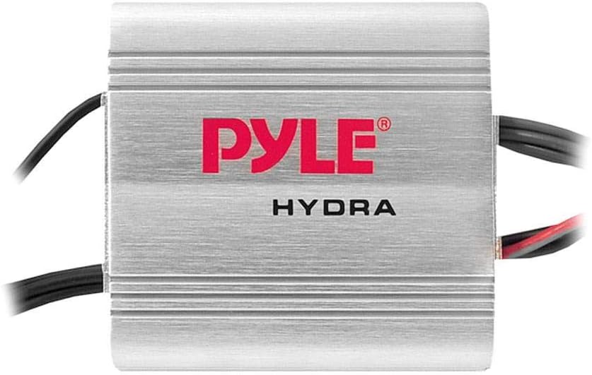 Pyle Marine Receiver Speaker Kit - 2-Channel Amplifier w/ 6.5” Speakers (2) Waterproof Poly Bag 3.5mm Jack RCA Adaptor for MP3/iPod & Volume Gain Remote Control & Power Protection Circuitry - PLMRKT2A,Silver, amplified