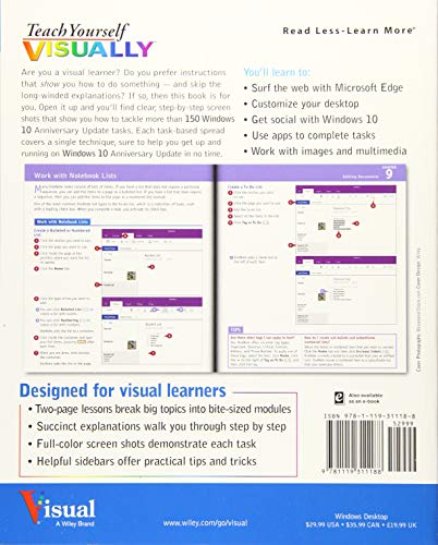 Teach Yourself Visually Windows 10 Anniversary Update #TOP1