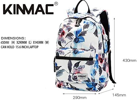 Kinmac Watercolor Pattern 15 inch Waterproof Laptop Travel Outdoor Backpack With USB Charging Port For 13 inch 14 inch and 15.6 inch Laptop - Image 6