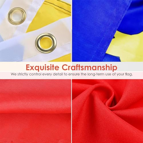 Image of AhfuLife Venezuela Flag 3x5 Ft, 8 Star Large Venezuelan Flags for Outside - Double Side with Brass Eyelets for Olympic Party Decorations Bar Garden Street Decoration Indoor Outdoor