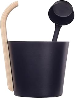 Sauna Bucket and Ladle Set, Aluminum Bucket with Wooden Handle, Sauna Bucket, Sauna Accessories Sauna Set for Houses SPA Centers Hotels Hostels