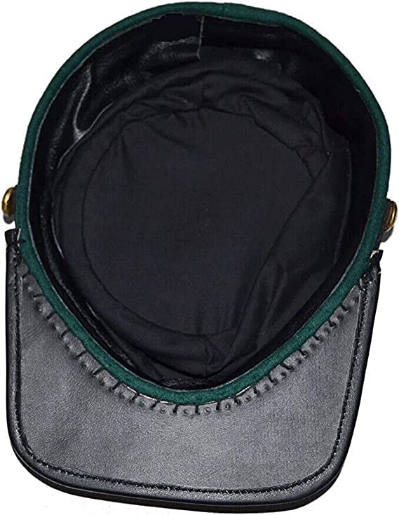 Civil War Union Green Leather Peak Berdans Sharpshooters Kepi, vert uni, Vert, M