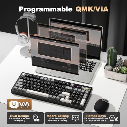 Image of YUNZII IF99 96% Wireless Mechanical Keyboard (Black, Cocoa Cream V2)