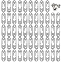 100 PCS Heavy Duty Metal Keyhole Hangers 1.7 x 0.65 inch Single Hole Hanging Picture Hanger Fasteners Hooks for Picture Frames Rivet Fittings