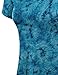Lock and Love LL WT1066 Womens Scoop Neck Short Sleeve All Over Tie Dye Trapeze Tunic Top XXXL Teal