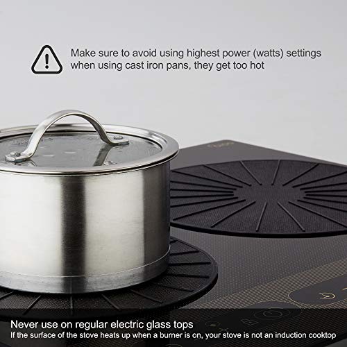 Lazy K Induction Cooktop Mat - Silicone Fiberglass Scratch Protector - for Magnetic Stove - Non slip Pads to Prevent Pots from Sliding during Cooking - Square (9inches) Black - Thumbnail 7