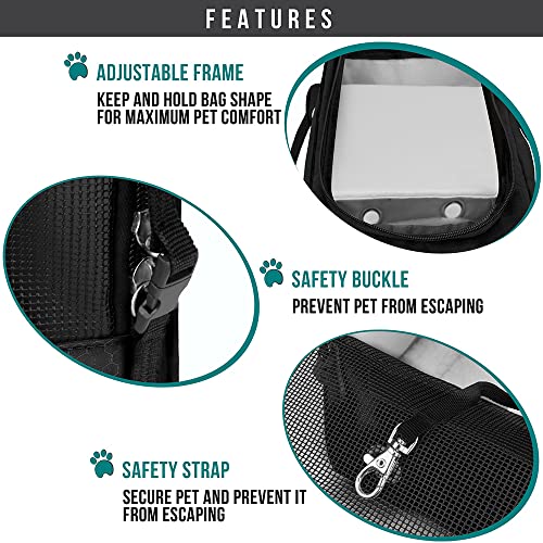 Petami Airline Approved Dog Purse Carrier | Soft-Sided Pet Carrier For Small Dog, Cat, Puppy, Kitten | Portable Stylish Pet Travel Handbag | Ventilated Breathable Mesh, Sherpa Bed (Black) #TOP4