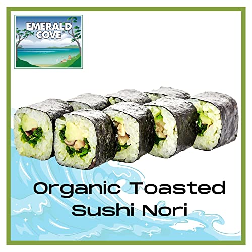 Emerald Cove Organic Pacific Sushi Nori (Dried Seaweed), 50 Count #TOP2