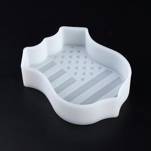 Miniatura 5 de SOBEIT Insignia de policía de la bandera de EE. UU., molde de freshie de silicona para el Día de la Independencia, molde de resina epoxi de silicona