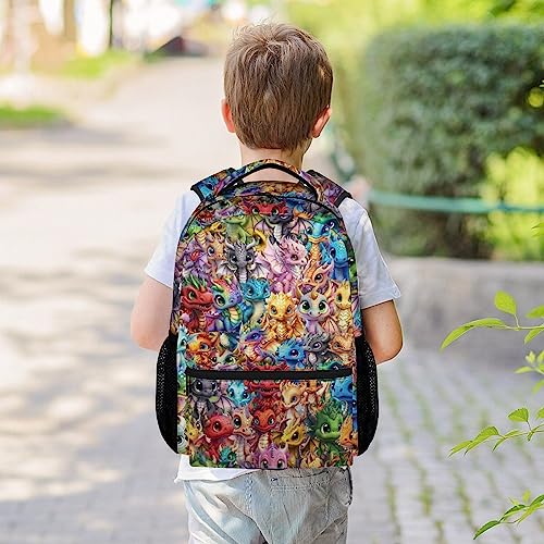 Dragon Backpack, 17 Inch Cute Kids Backpack for Primary School, Colorful Large Capacity Bookbag for Girls, Boys2