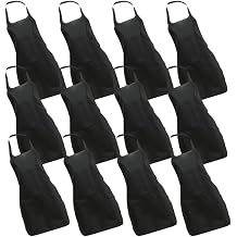 Cabilock Thickened Disposable Aprons for Adults, 15pcs Black Non-woven Protective Aprons for Bbq, Cooking, Painting, and Catering Use