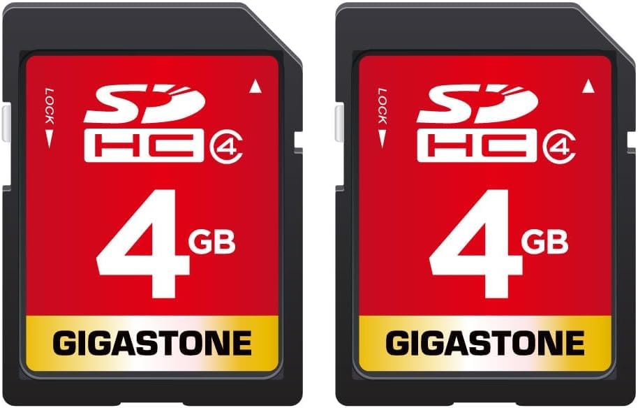GIGASTONE 4GB SD Card 2 Pack SDHC Class 4 Memory Card for Photo Video Music Voice File DSLR Camera DSC Camcorder Recorder Playback PC Mac POS 2pcs in Pack (Pack of 2), with 2 Mini Cases-image-49