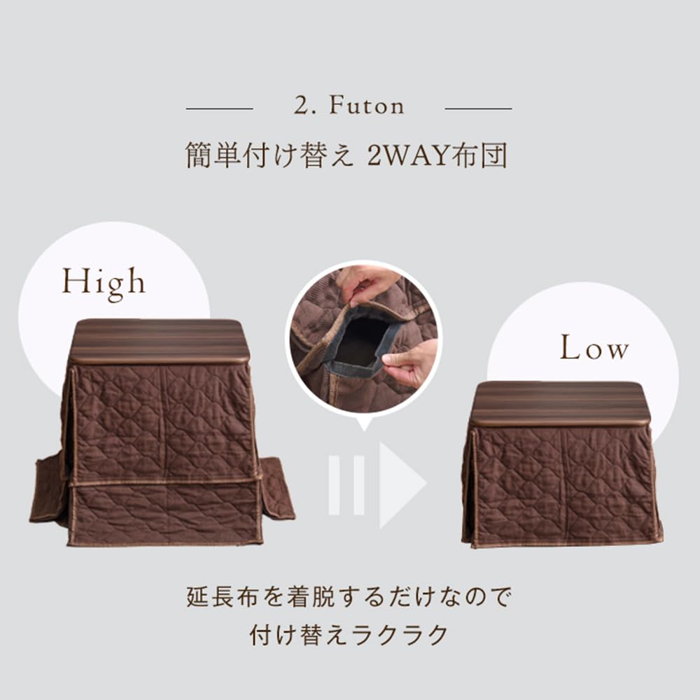 Amazon.co.jp : タンスのゲン パーソナルこたつ 3点セット 幅70×60 