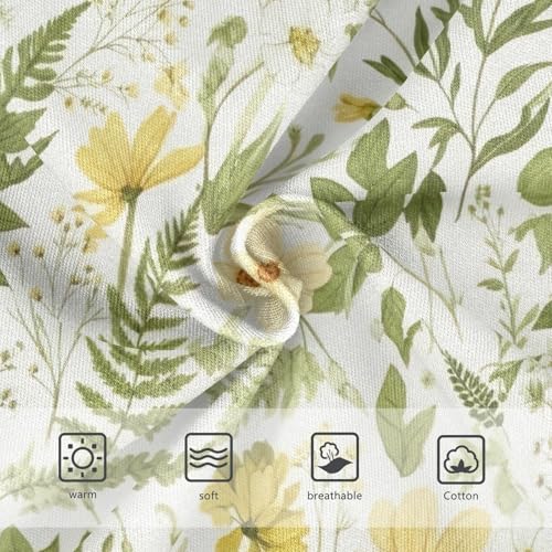 Yellow White Wildflowers Toddler Girls Panties, Girls' Cotton Brief Underwear, 2T–8 Years3