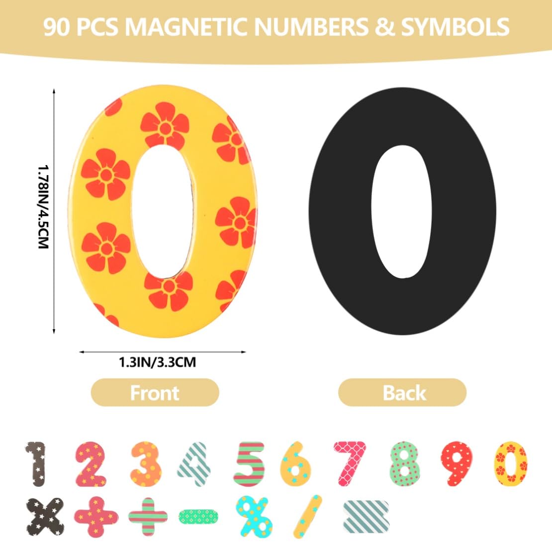 Magnetische Zahlen und Mathematik-Symbole, Lernen, Lernen, weich, magnetisch, Kühlschrankmagnete, Mathematikerkennung, Whiteboard, Kühlschrank, 90 Stück
